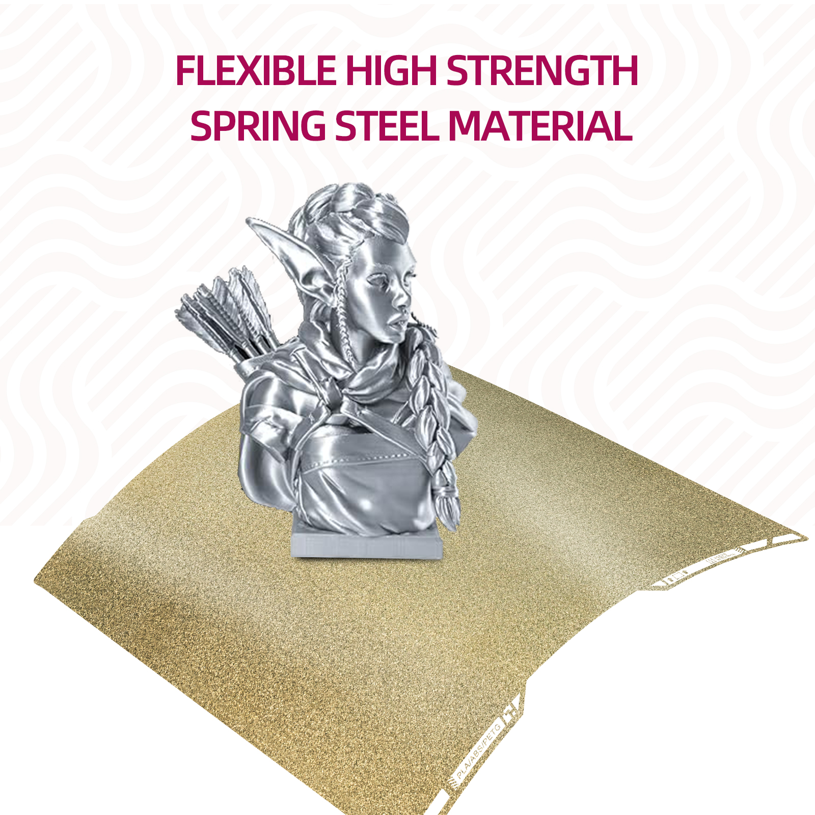 IdeaFormer Double-Sided Textured PEI Spring Steel Build Plate with QR Code， Flexible Printing Sheet for Bambu Lab H2D 347×355mm
