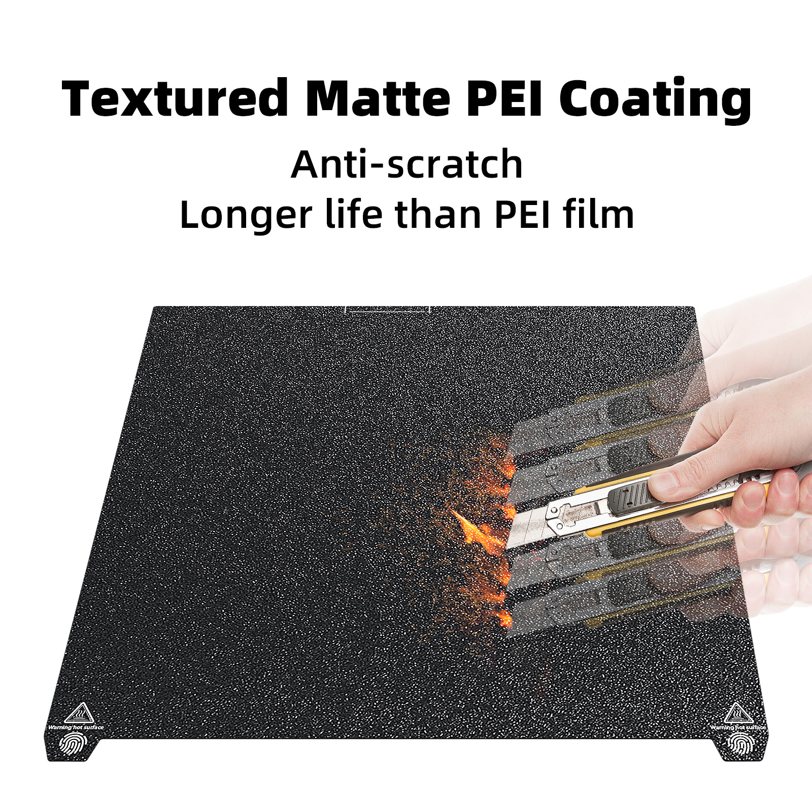 IdeaFormer Double-Sided Textured PEI Printing Sheet， Black PEI Plate Spring Steel Build Plate For Creality K2 Plus