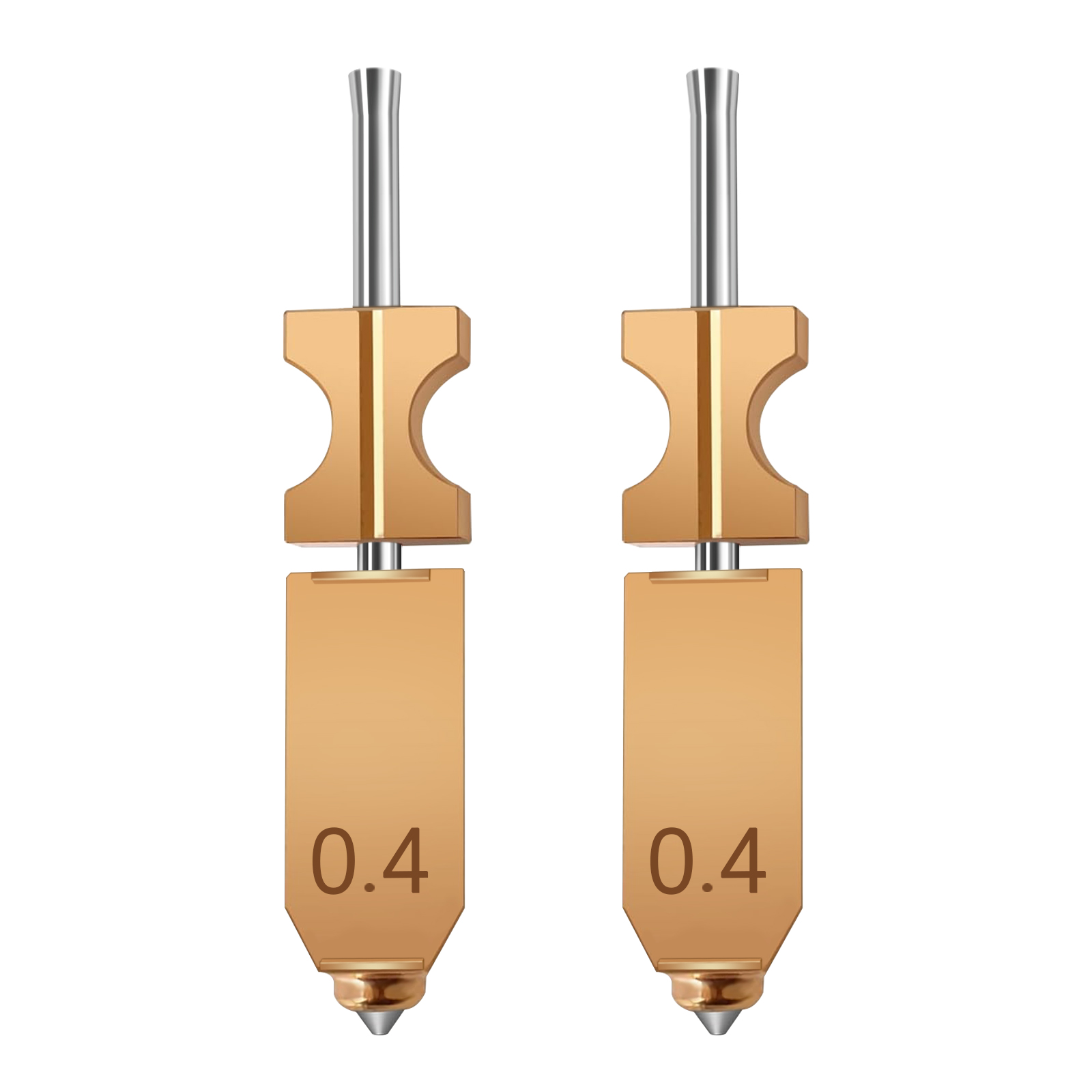 IdeaFormer 2Pcs Integrated Nozzles for Flashforge AD5X, Upgrade Bimetal Hotend Nozzle Replacement Copper Alloy + Hardened Steel Nozzle for AD5X