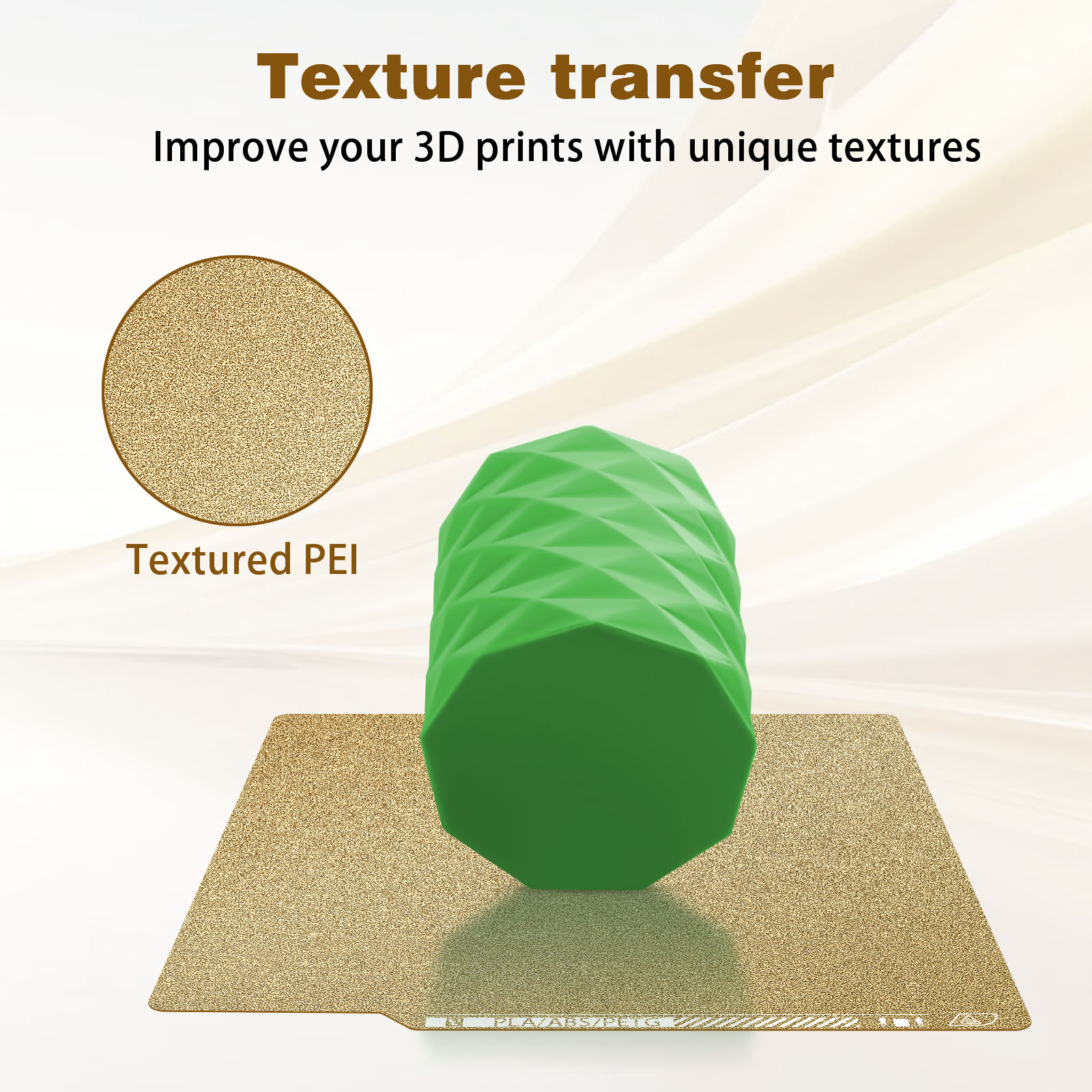 IdeaFormer Double Sided Textured PEI Spring Steel Build Plate with QR Code, 257*257mm for Bambu Lab X1/X1C/P1P/P1S/A1 3D Printer