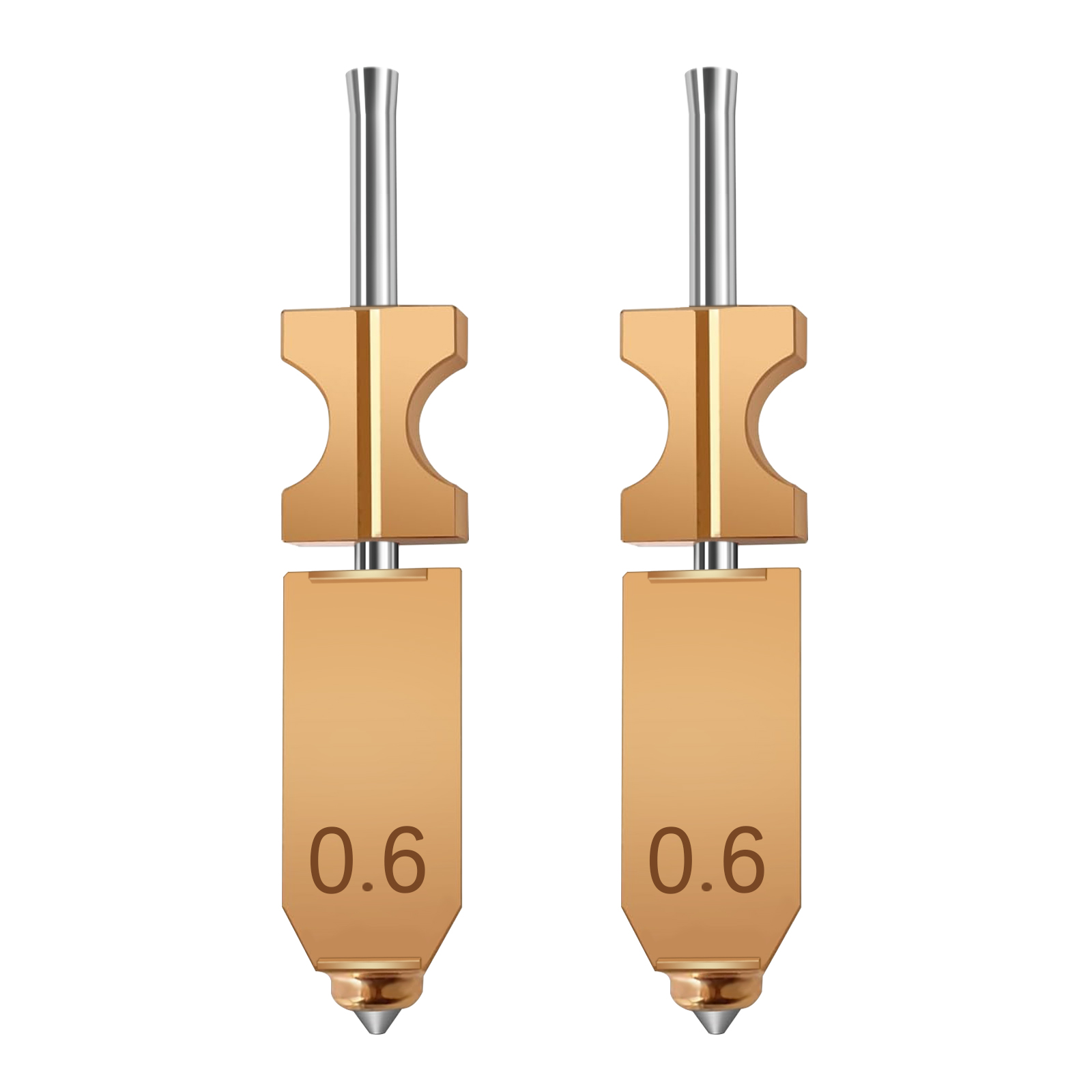 IdeaFormer 2Pcs Integrated Nozzles for Flashforge AD5X, Upgrade Bimetal Hotend Nozzle Replacement Copper Alloy + Hardened Steel Nozzle for AD5X